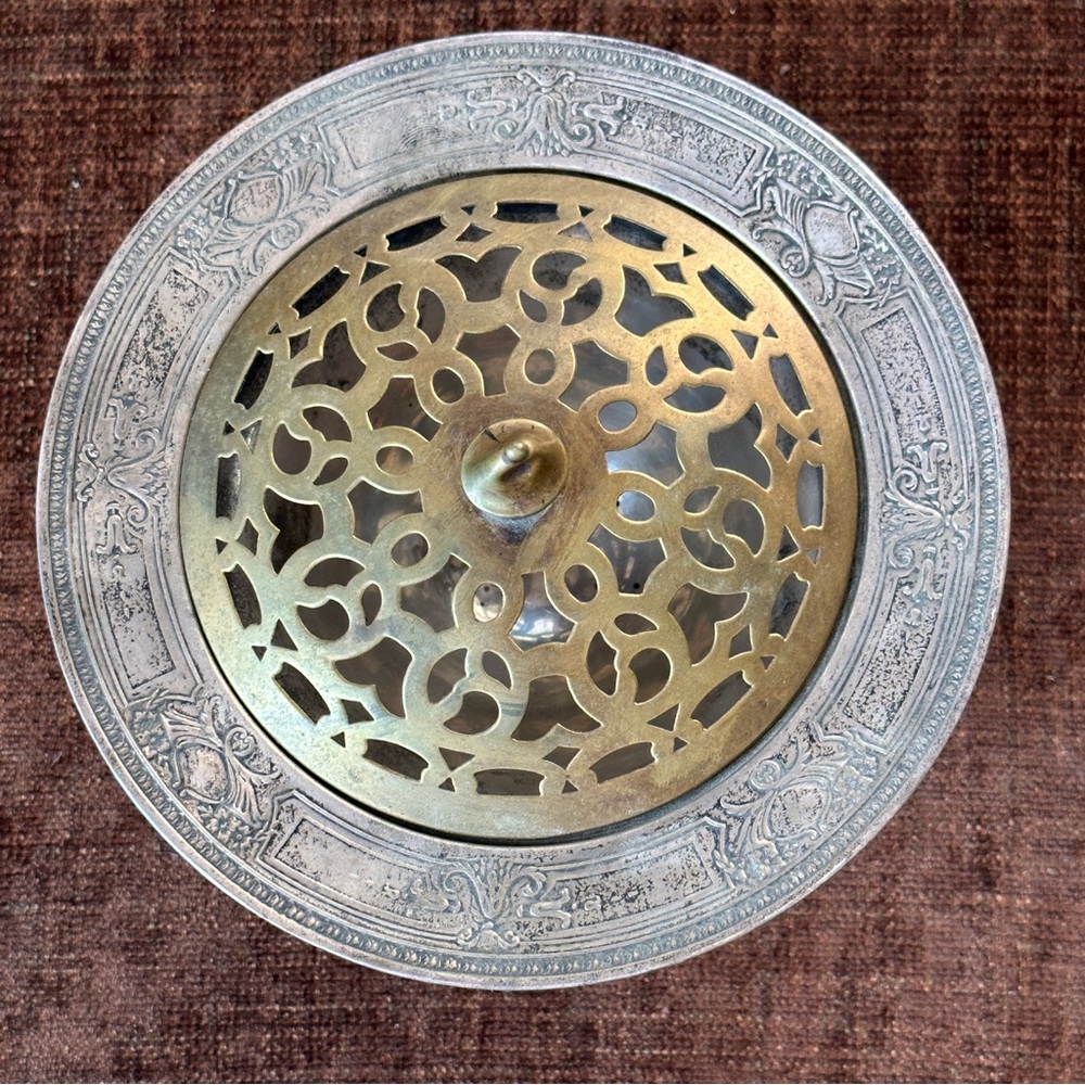 Sterling Silver Flower Arranger with Brass Screen - Picture 14 of 16